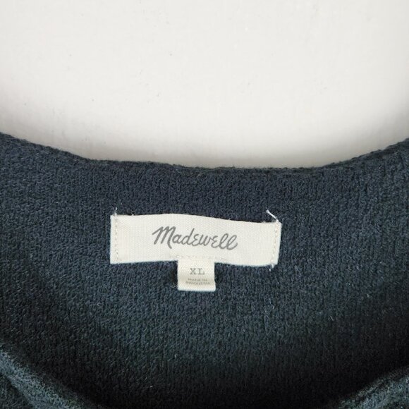 Madewell Black Puff Sleeve Square Neck Peplum Top sz XL - Picture 6 of 8